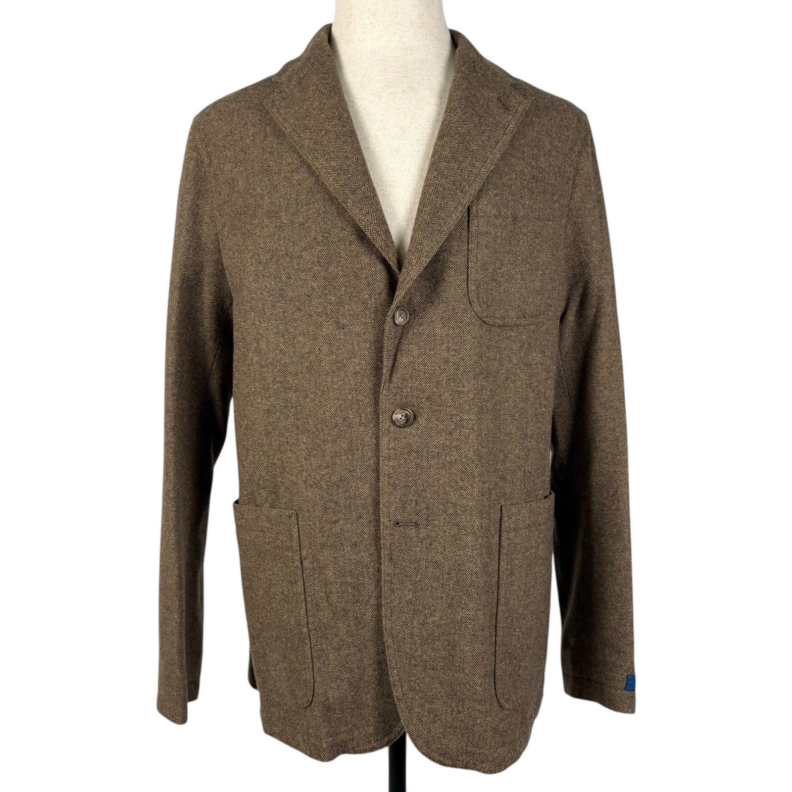 Polo Ralph Lauren Herringbone Sport Coat Mens 40l Brown Modern Fit Blazer Nwt